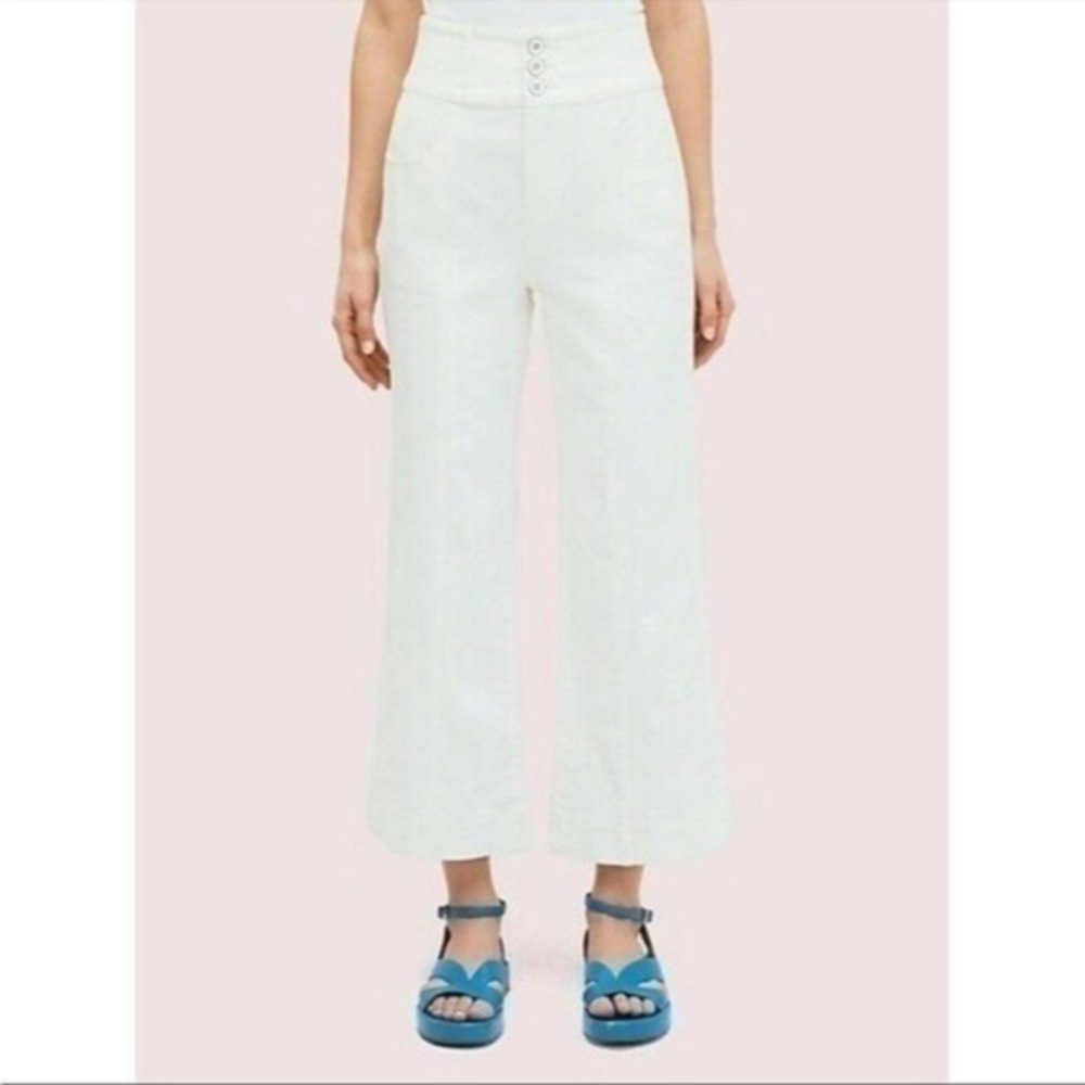 Kate Spade White Flare & Wide Cropped Leg Jeans